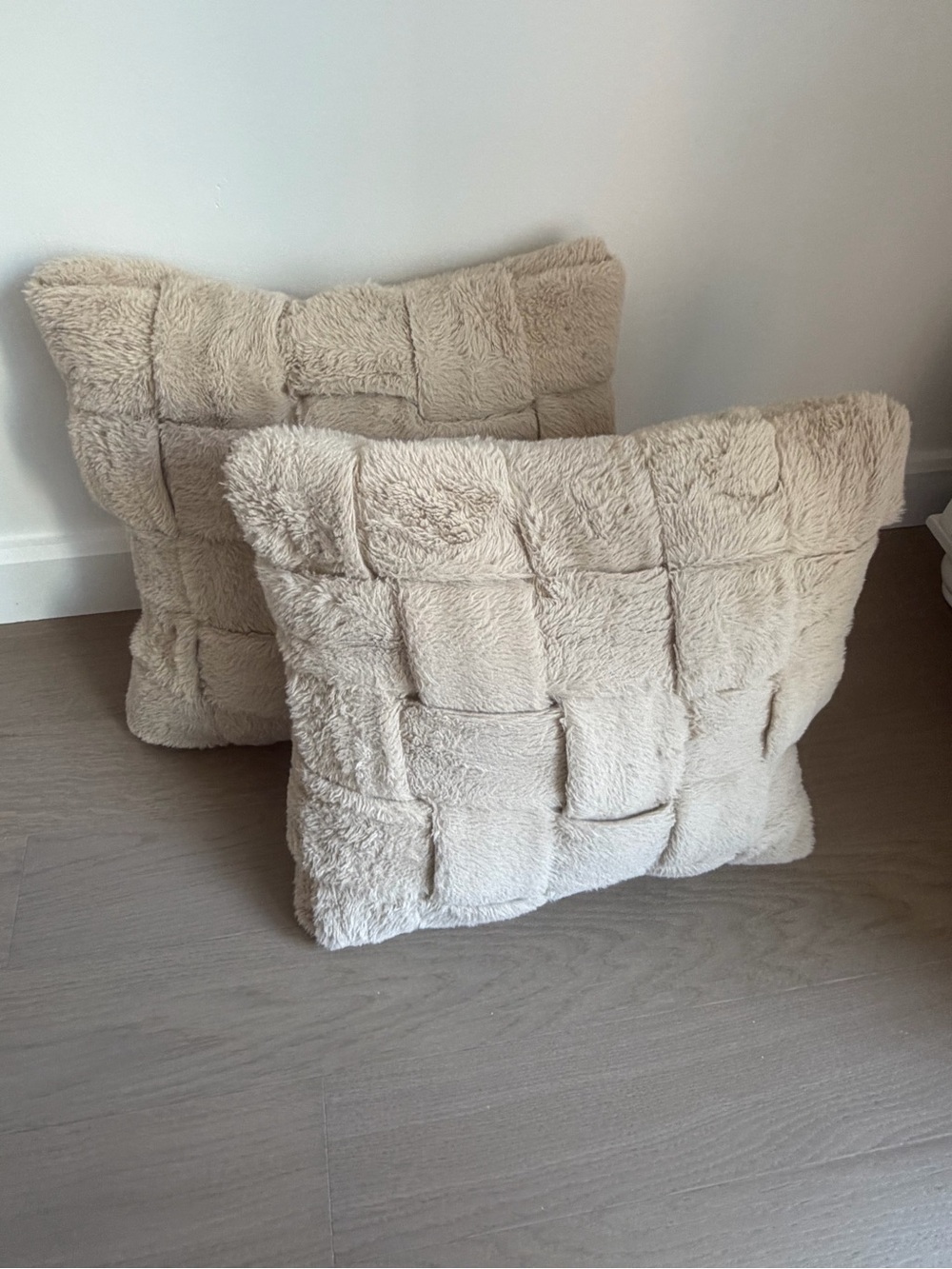 Anthropologie Woven Faux Fur Pillow
